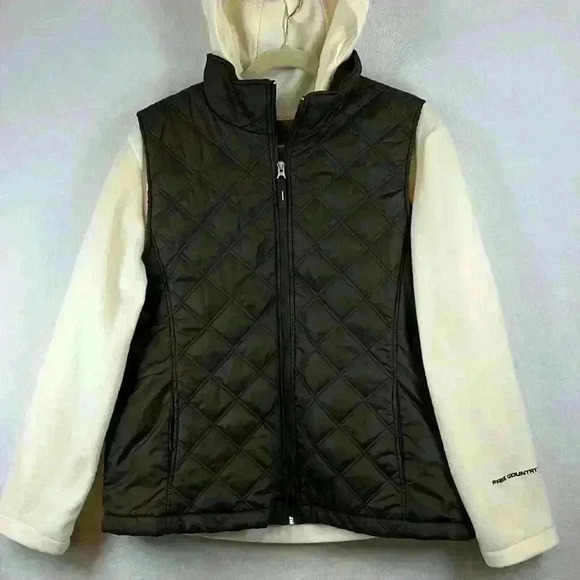 Free Country Jackets & Blazers - Free Country Vest Fleece Jacket Combo Women’s XL Brown /Cream Very Nice!